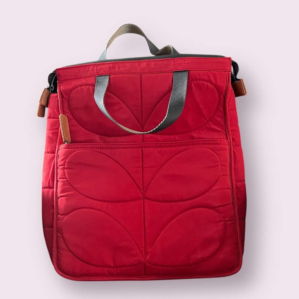 Orla Kiely REVERSIBLE backpack / laptop bag in Candy & Red